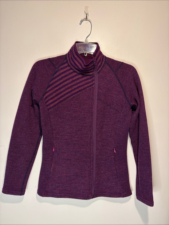 Title nine Jackets & Blazers - Title Nine Wool Blend Full Zip Sweater Jacket Zip Pockets Purple Outdoors SZ XS